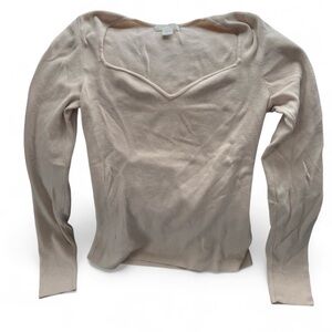 H&M Elegant Cream Square Neckline Women's Top Size S